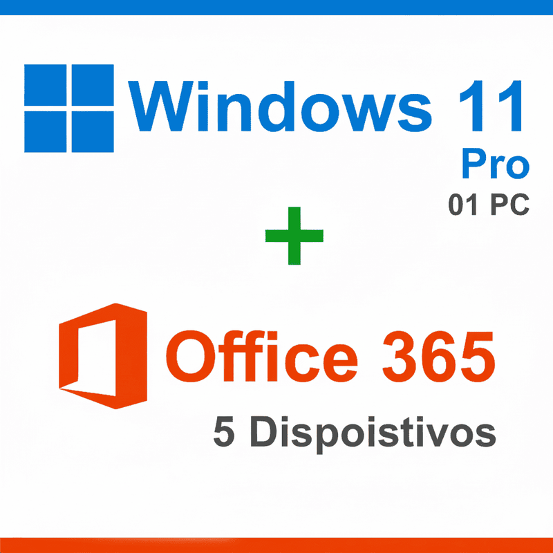 Windows 11 Pro Original Vitalício + Office 365 para 5 Dispositivos por 1 ano